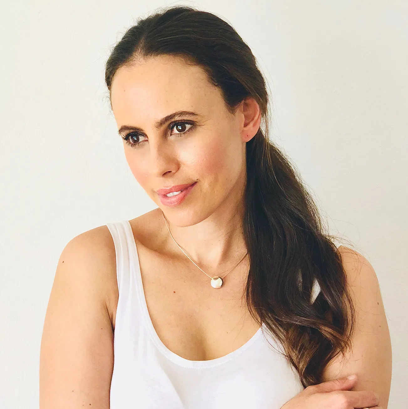 Minimalist Sterling Silver Lentil Necklace