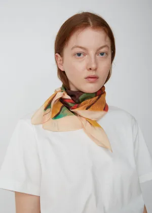 Multicolor Printed Silk Scarf