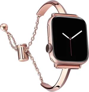 PlusRoc Stainless Steel Band Compatible with Apple Watch Band 38mm 40mm 41mm 42mm 44mm 45mm 46mm 49mm iWatch SE Series 10 9 8 7 6 5 4 3 2 1, Slim Versatile Bangle Bracelet for Women
