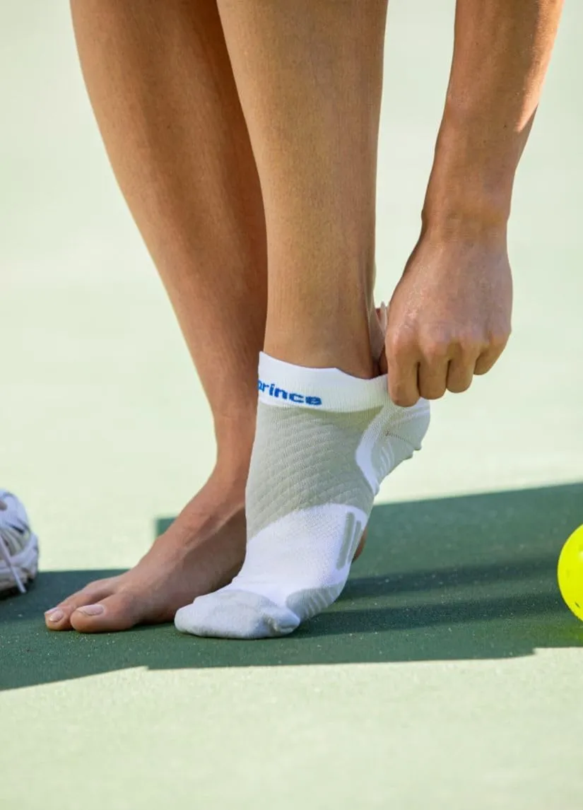 Prince Durable Comfortable Athletic Low Cut Compression Ankle Socks for Pickleball Running Walking Cycling Men Women 3 Pack
