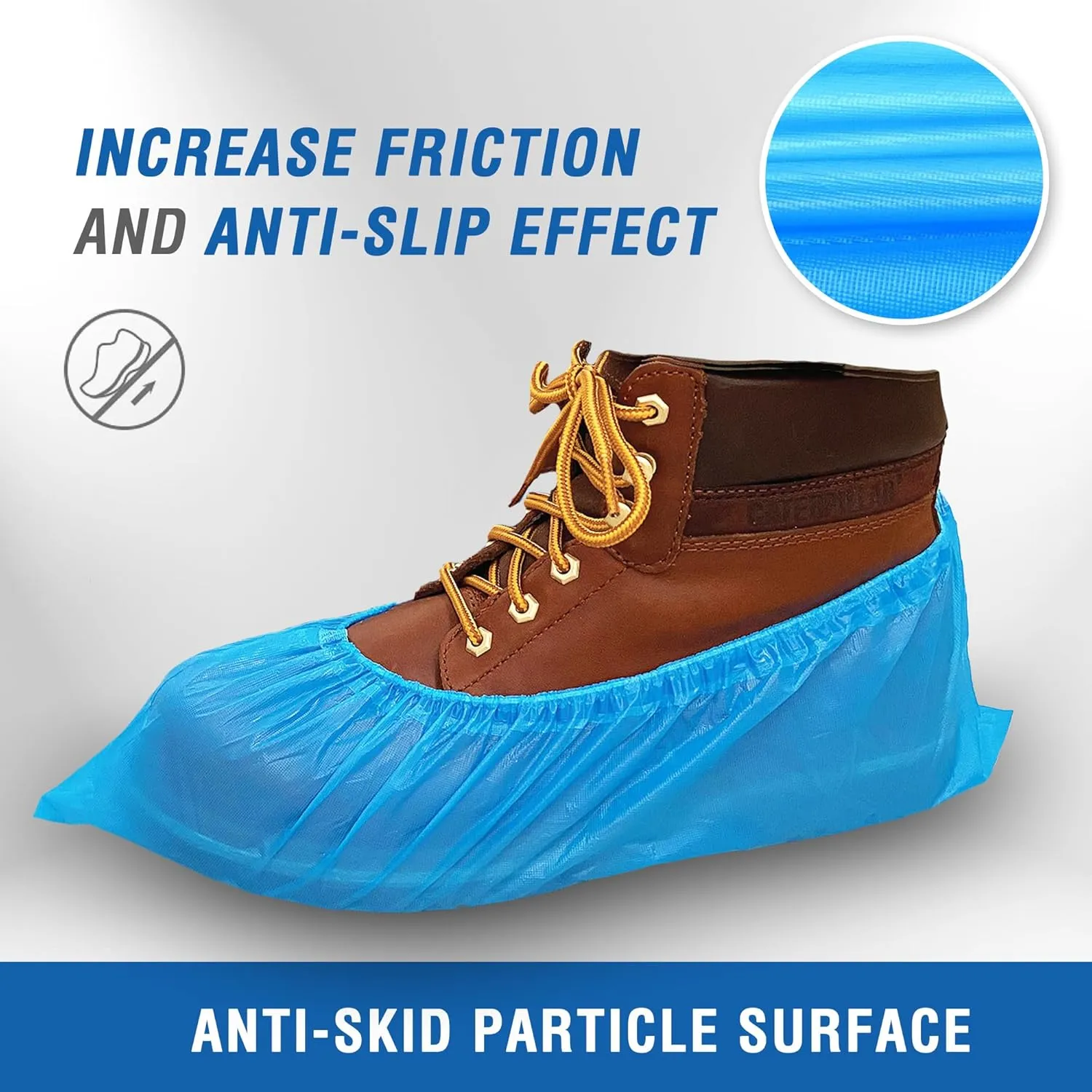 ProtectX Disposable Shoe & Boot Covers, XL Extra Large, 100-pack (50 pairs), Waterproof, Slip Resistant, Durable CPE plastic, Fits up to Mens 14 US Size and All Womens US Size Shoes