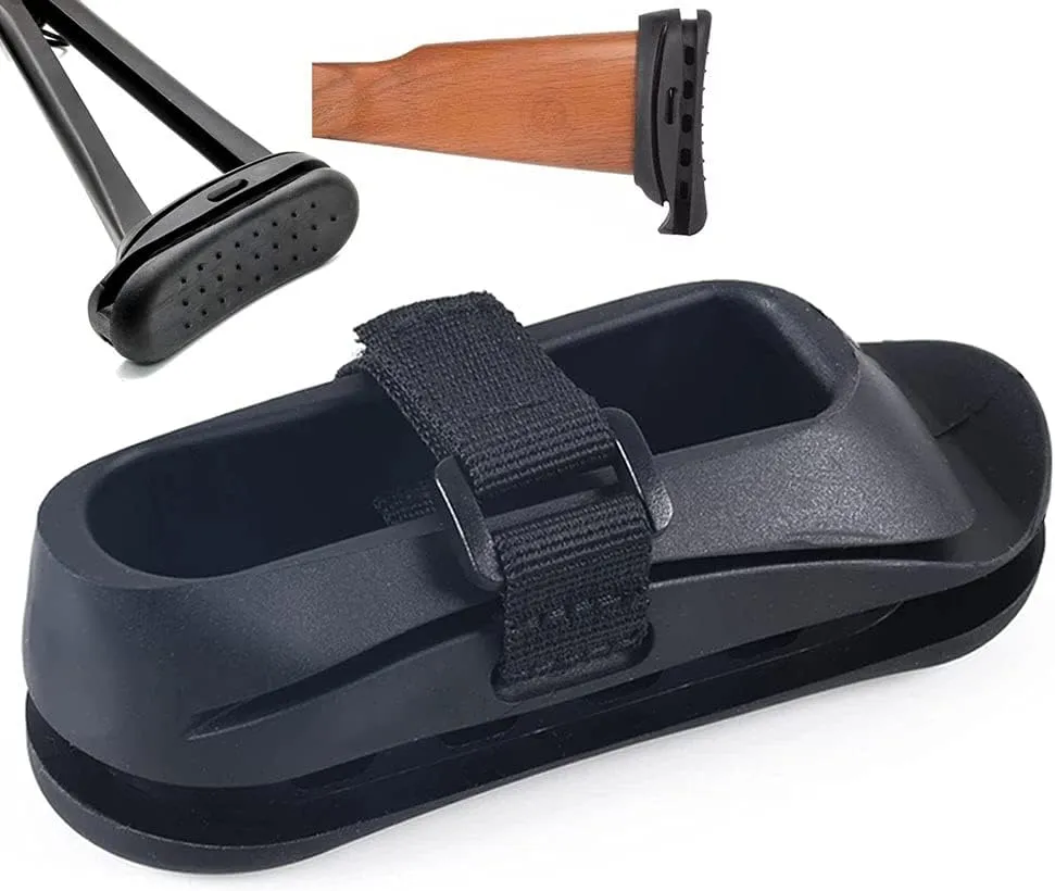 Recoil pad, Rubber Slip On Recoil Reducing Pad for shotgun or Rifle, Reduce & Buffer Recoil Pad, Black/Tan