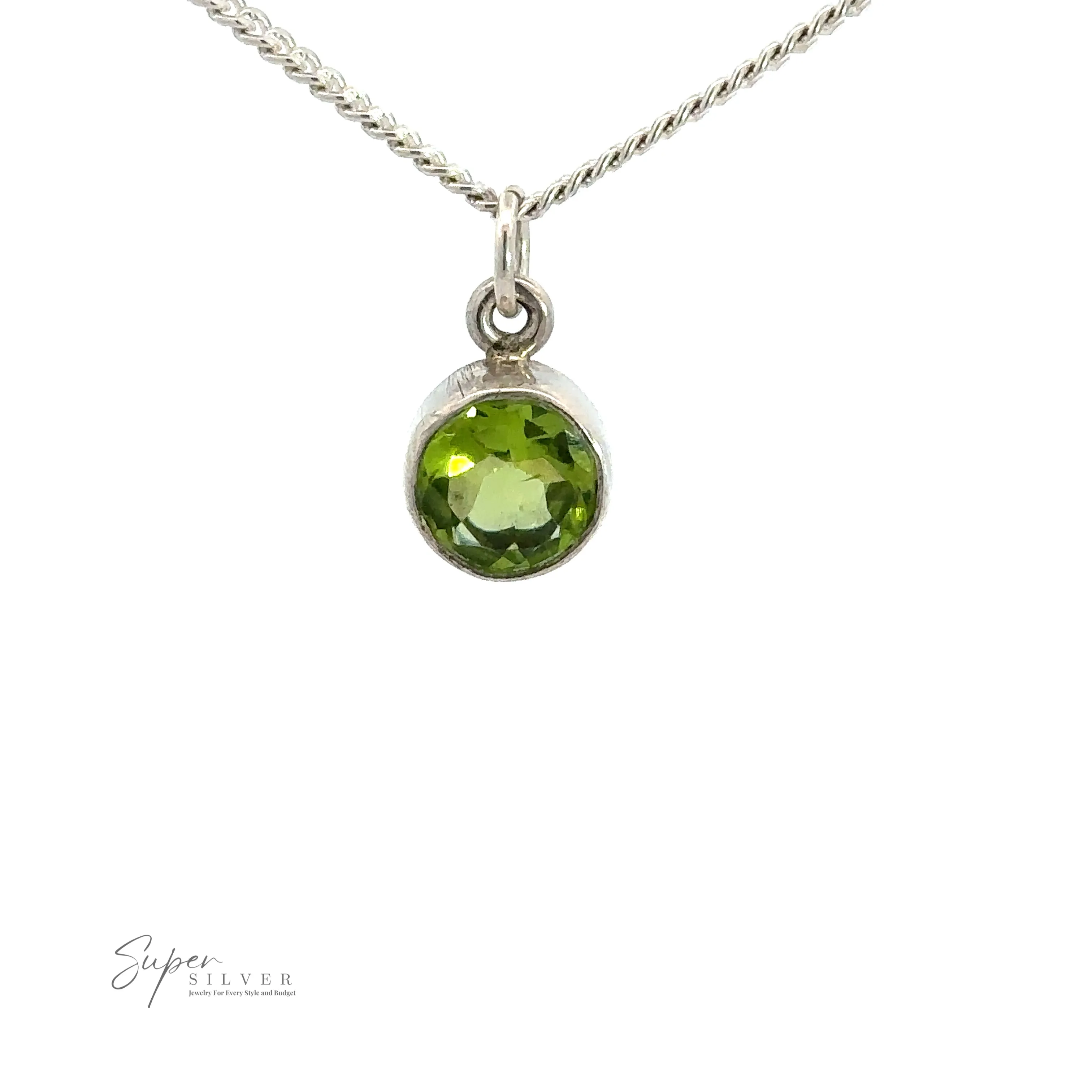 Round Peridot Pendant