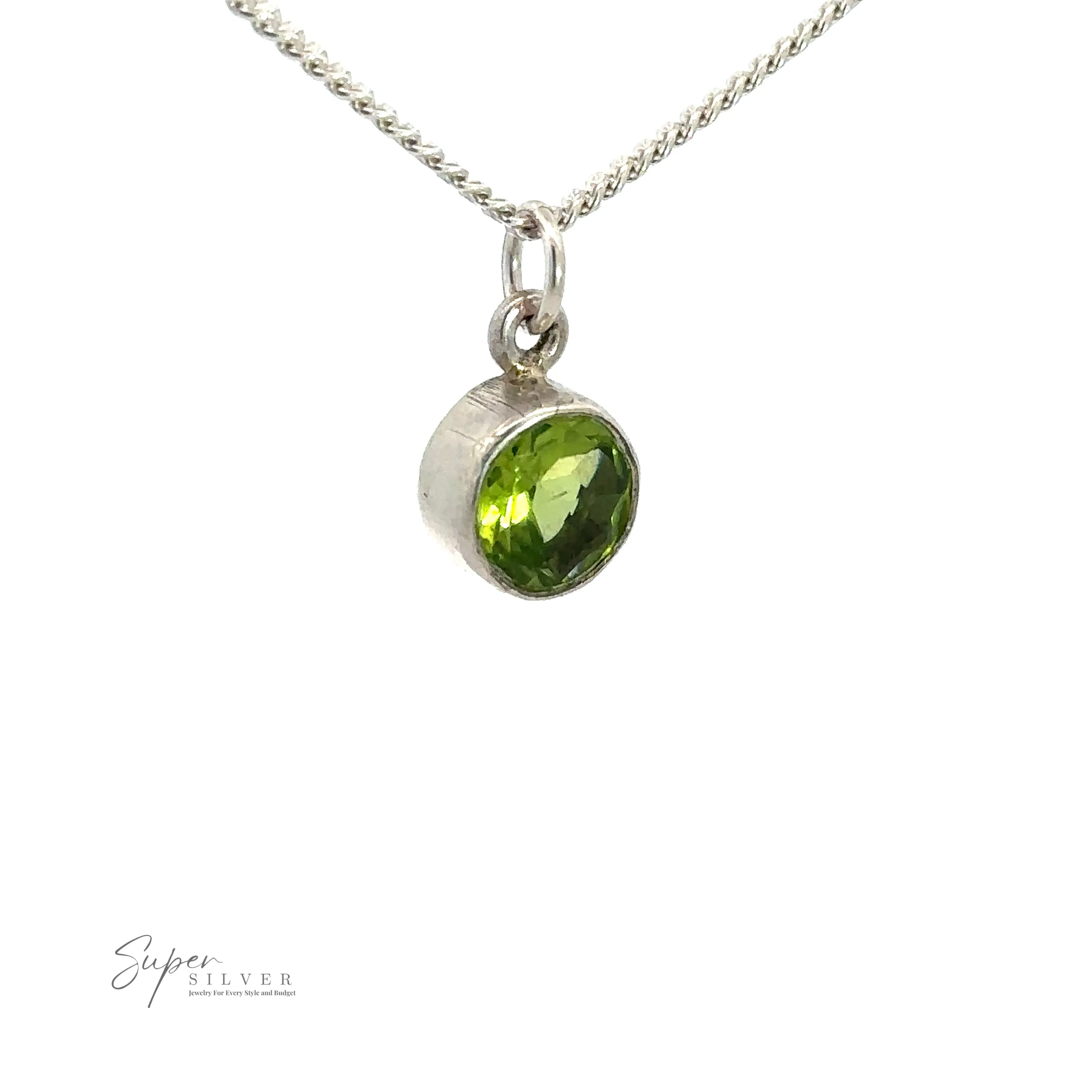 Round Peridot Pendant