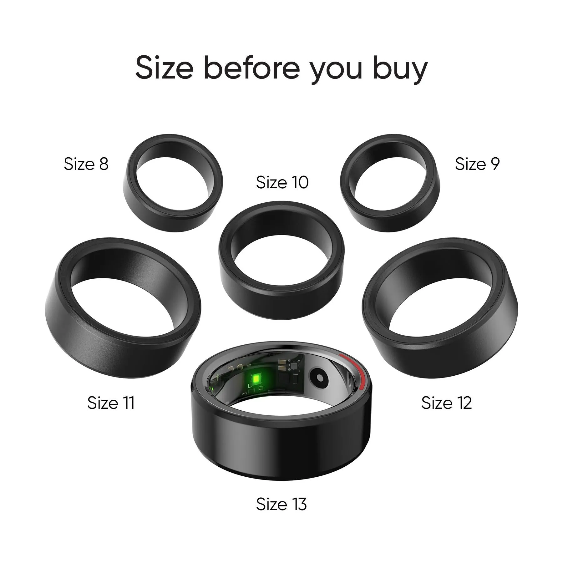 Ryze Element Smart Ring [Size 10] (Black)