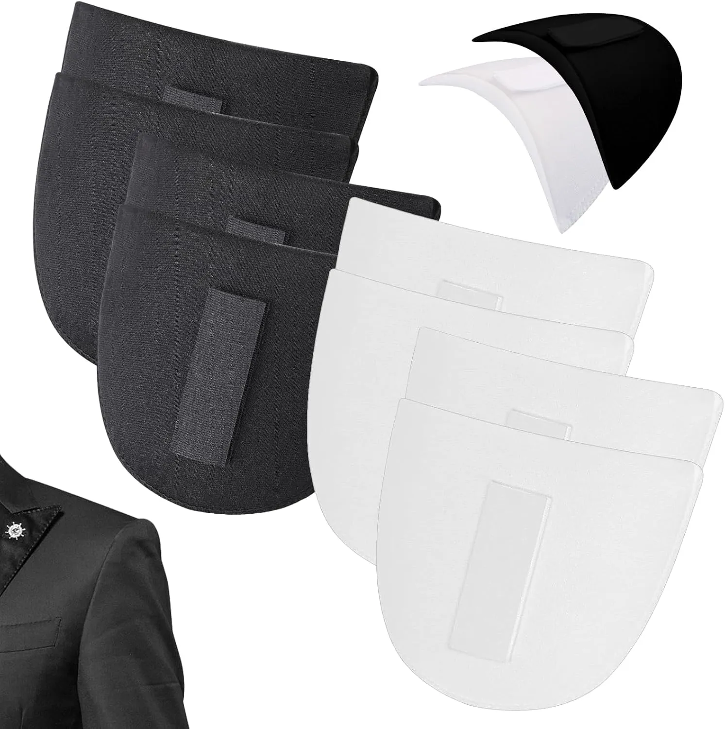 Shoulder Pads 4 Pairs Shoulder Pads for Womens Clothing Shoulder Pad Womens Shoulder Pads 1.5 Cm Breathable Sponge Pad Suitable for Suit Jackets T-Shirts Etc (Black White)