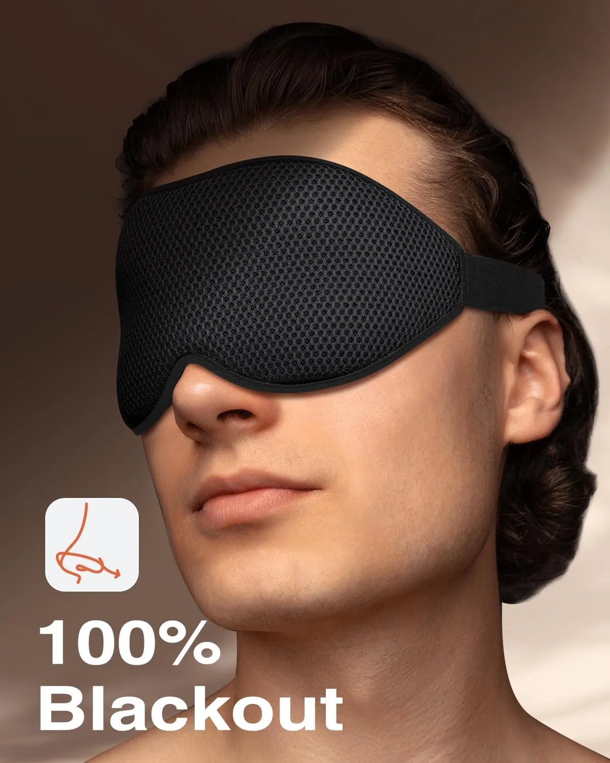 Sleep Mask for Side Sleeper, Eye Mask for Sleeping Women Men, 3D Contoured Cup No Eye Pressure 100% Light Blocking Sleeping Mask with Adjustable Strap Night Blindfold Flight, Travel, Nap, Black