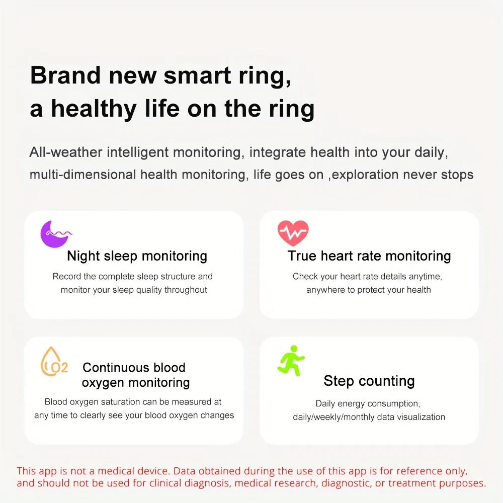 Smart Ring Fitness Tracker Workout Smart Ring, Steps Distance, Calories, Sleep Tracking, Exercise Tracking