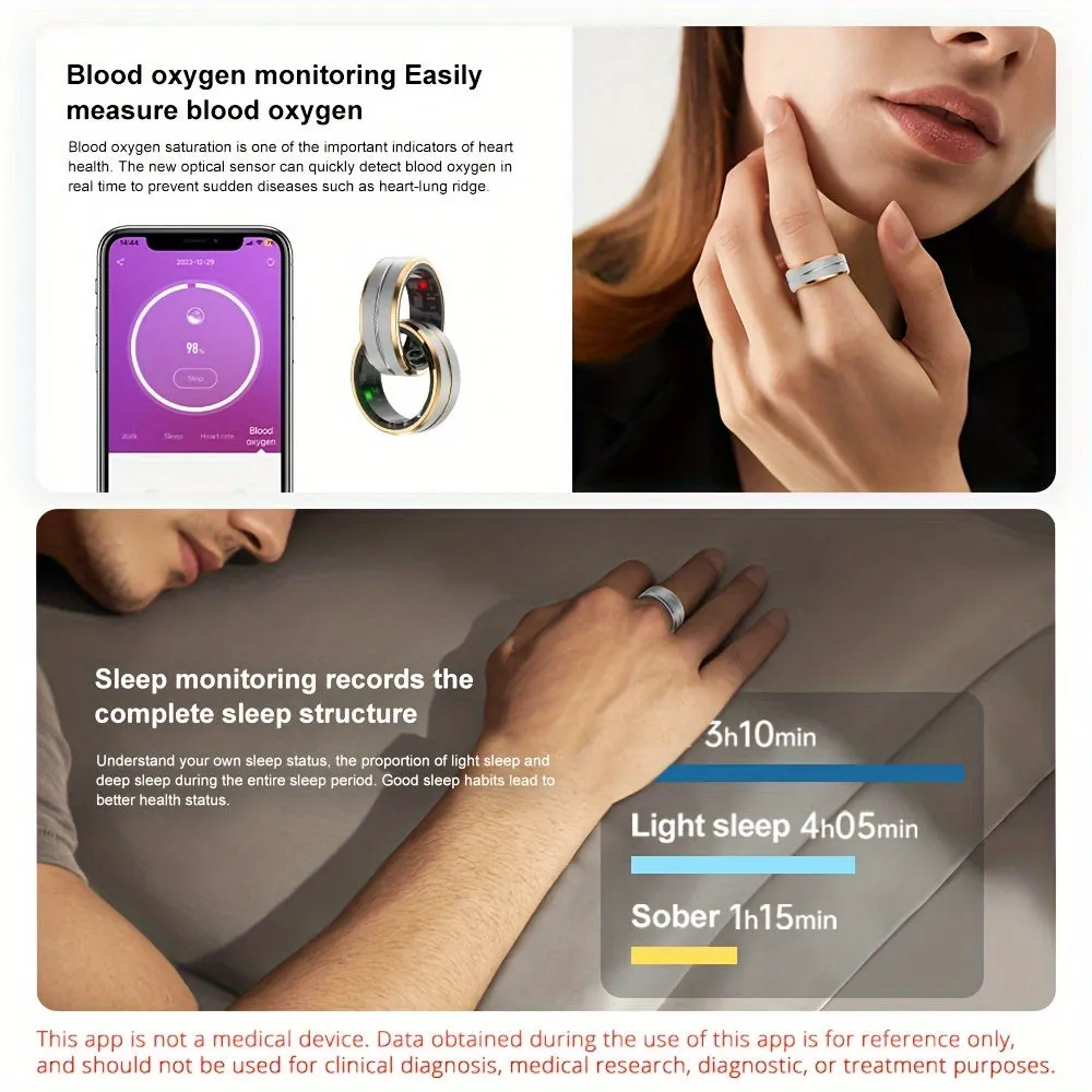 Smart Ring Fitness Tracker Workout Smart Ring, Steps Distance, Calories, Sleep Tracking, Exercise Tracking