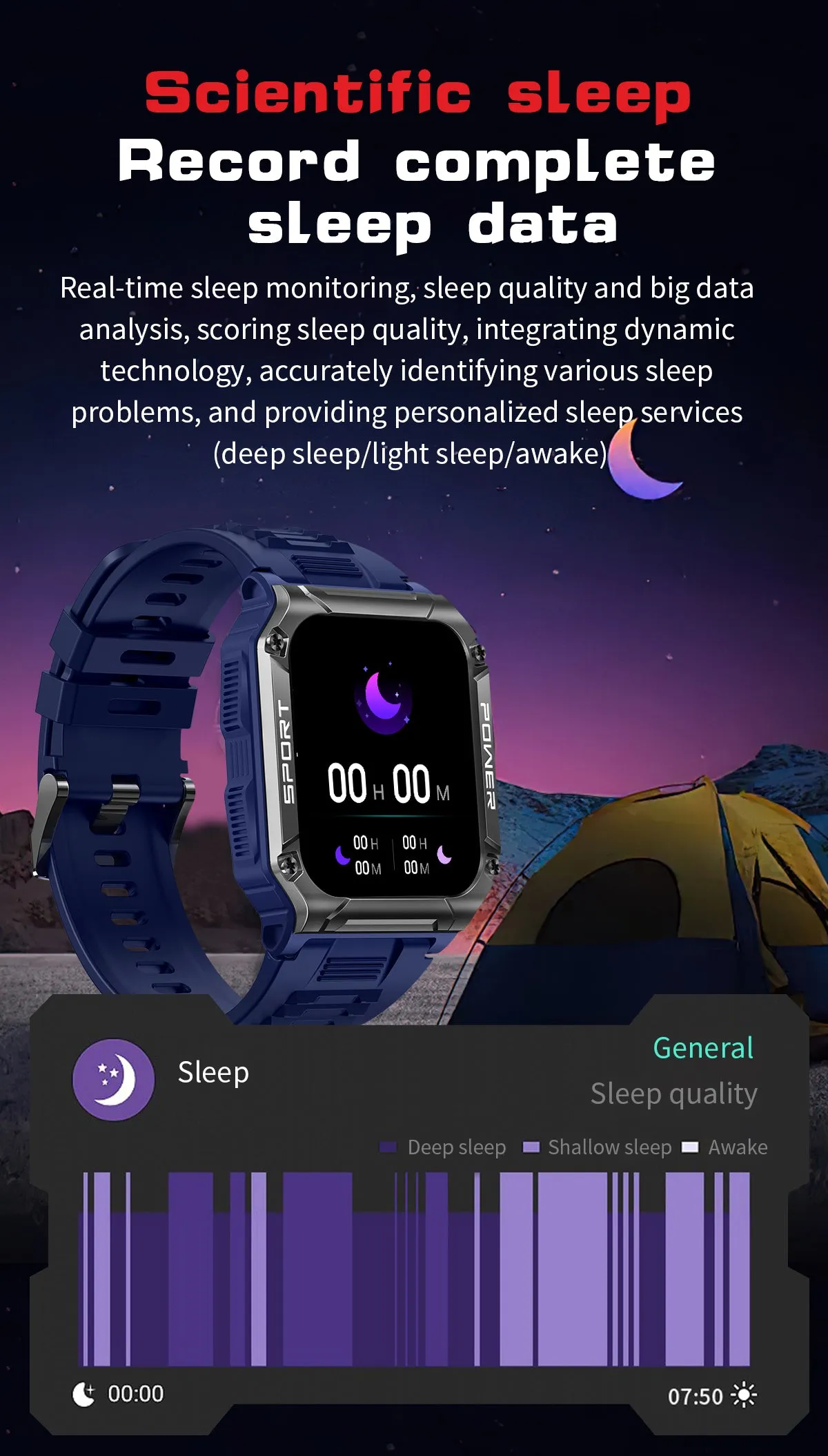 Sport Smart Watch W/ Multiple Tracking Features
