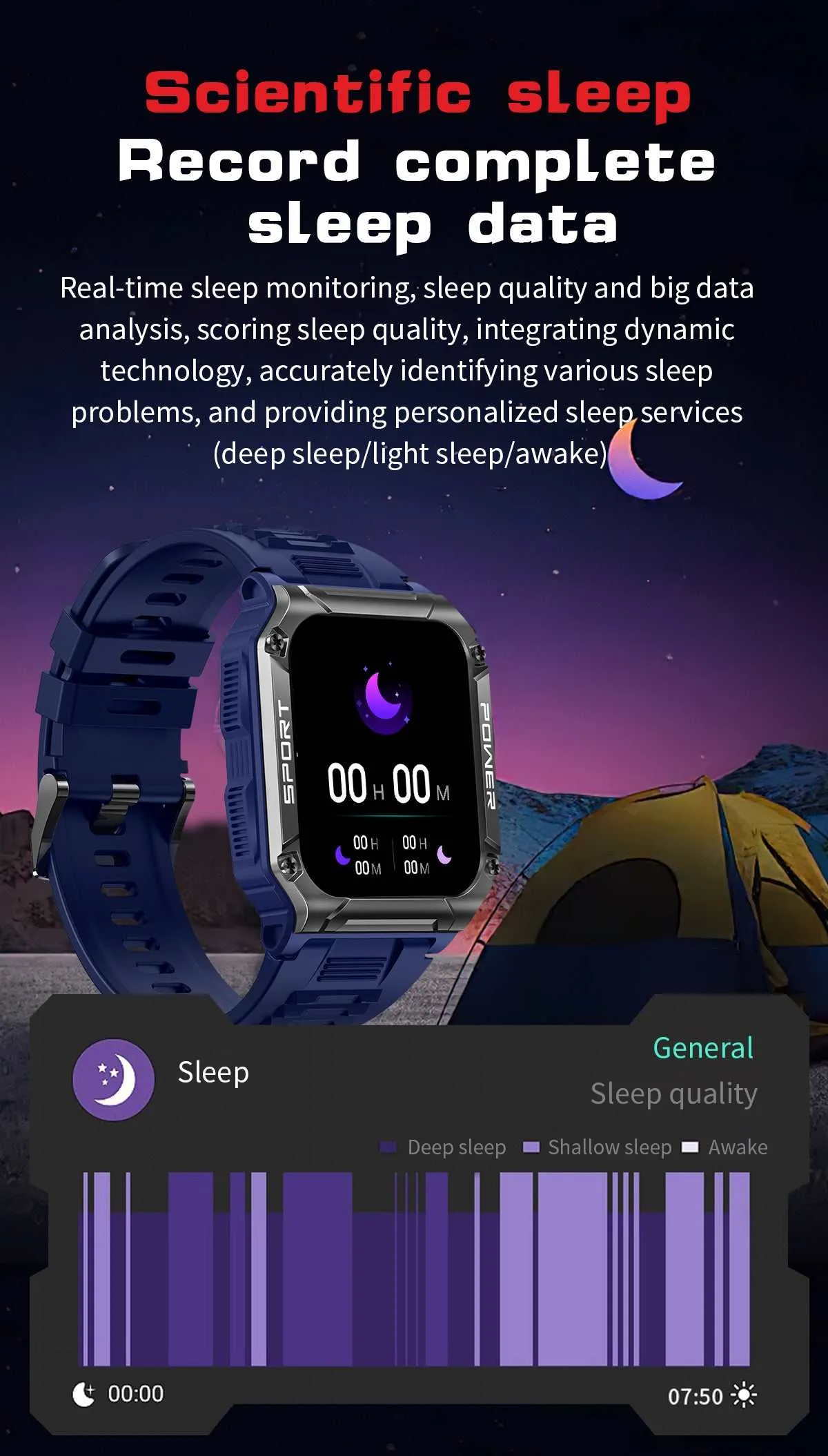 Sport Smart Watch W/ Multiple Tracking Features