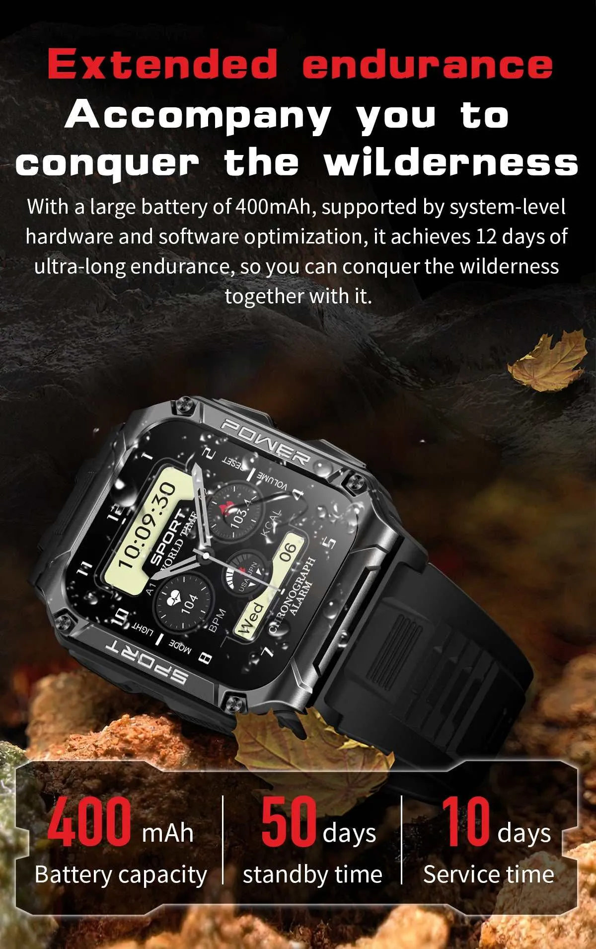 Sport Smart Watch W/ Multiple Tracking Features
