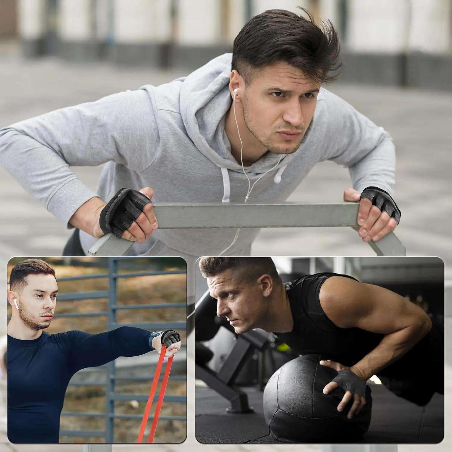 Sunnex Gym Gloves for Women & Men - Fingerless Workout Gloves for Weightlifting, Lightweight Breathable Fitness for Sports and More