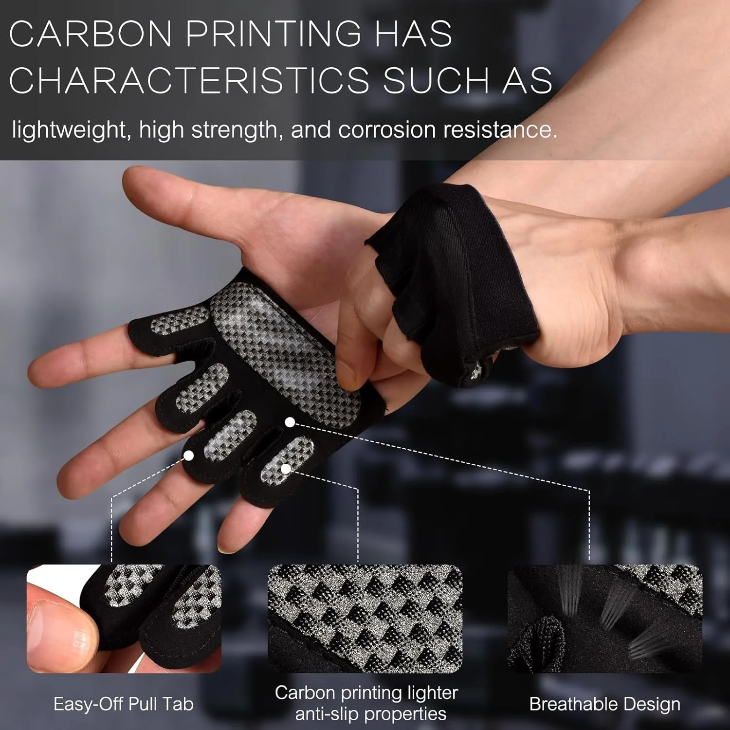 Sunnex Gym Gloves for Women & Men - Fingerless Workout Gloves for Weightlifting, Lightweight Breathable Fitness for Sports and More
