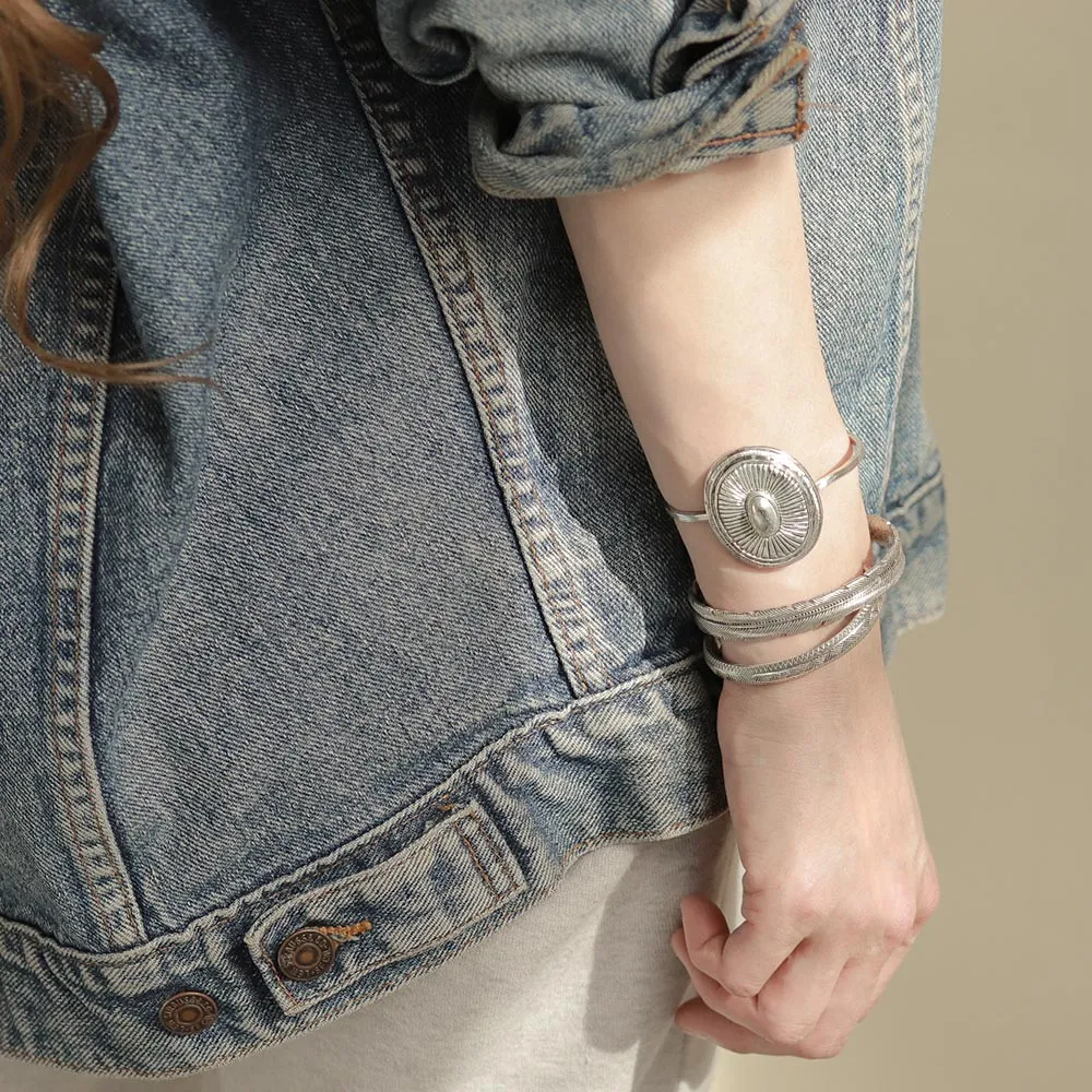 Triangle Pattern Open Bangle