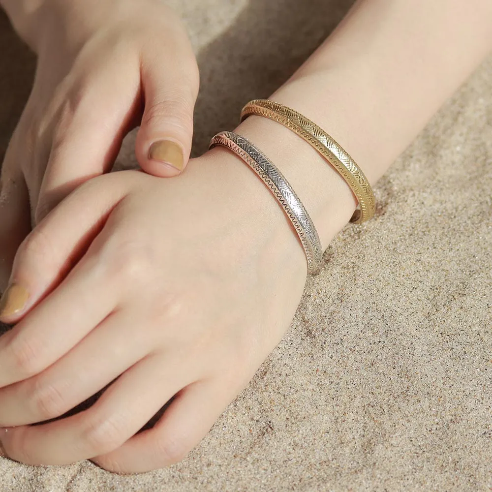Triangle Pattern Open Bangle