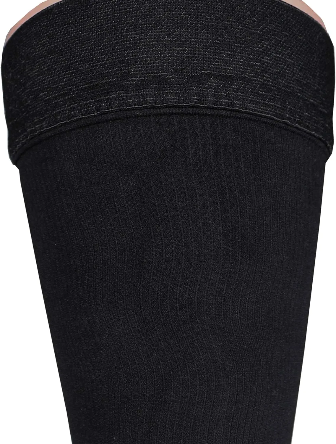 Truform Compression Socks, 20-30 mmHg, Men's Dress Socks, Thigh High Over Knee Length, Black, Large