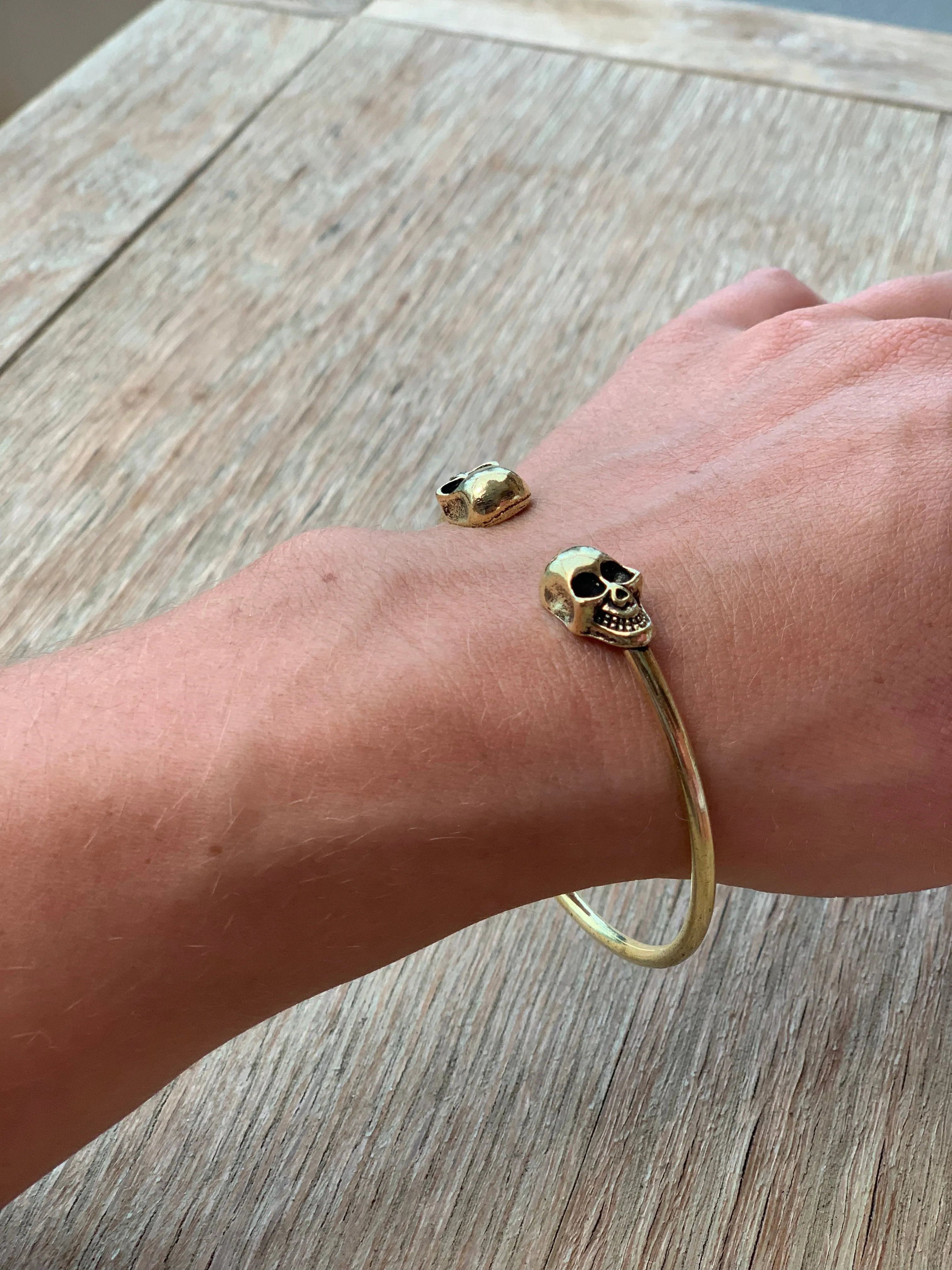 Twin Skull Cuff Bangle