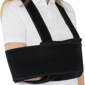 Vive Arm Sling Shoulder Immobilizer for Sleeping (Fits Left & Right) - Comfortable Night Support for Elbow Injury, Rotator Cuff Surgery, Broken Wrist & Hand - Adjustable Straps Fit Men & Women (Black) (Standard)