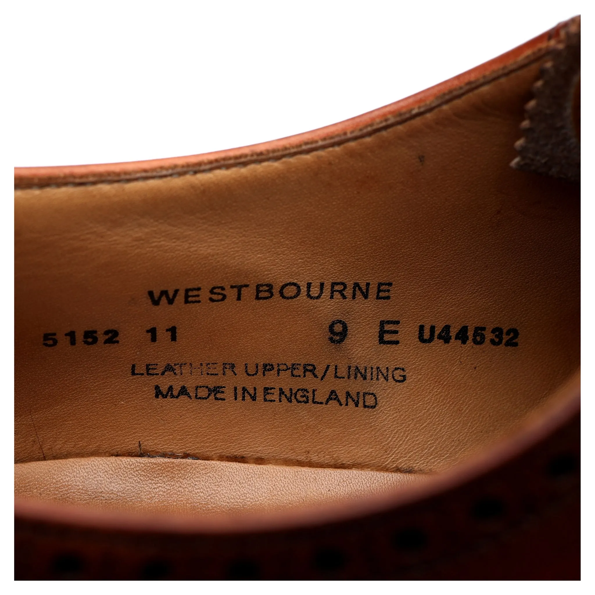 'Westbourne' Tan Brown Leather Oxford UK 9 E