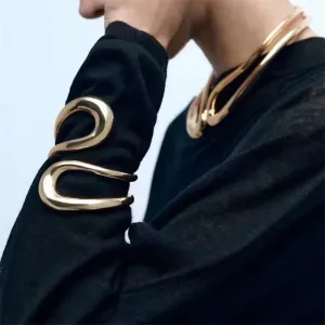XIALUOKE Metal Hollow Geometry Adjustable Open Bracelets Bangle For Women Men Street Hip-hop Punk Jewelry Choker Accessory