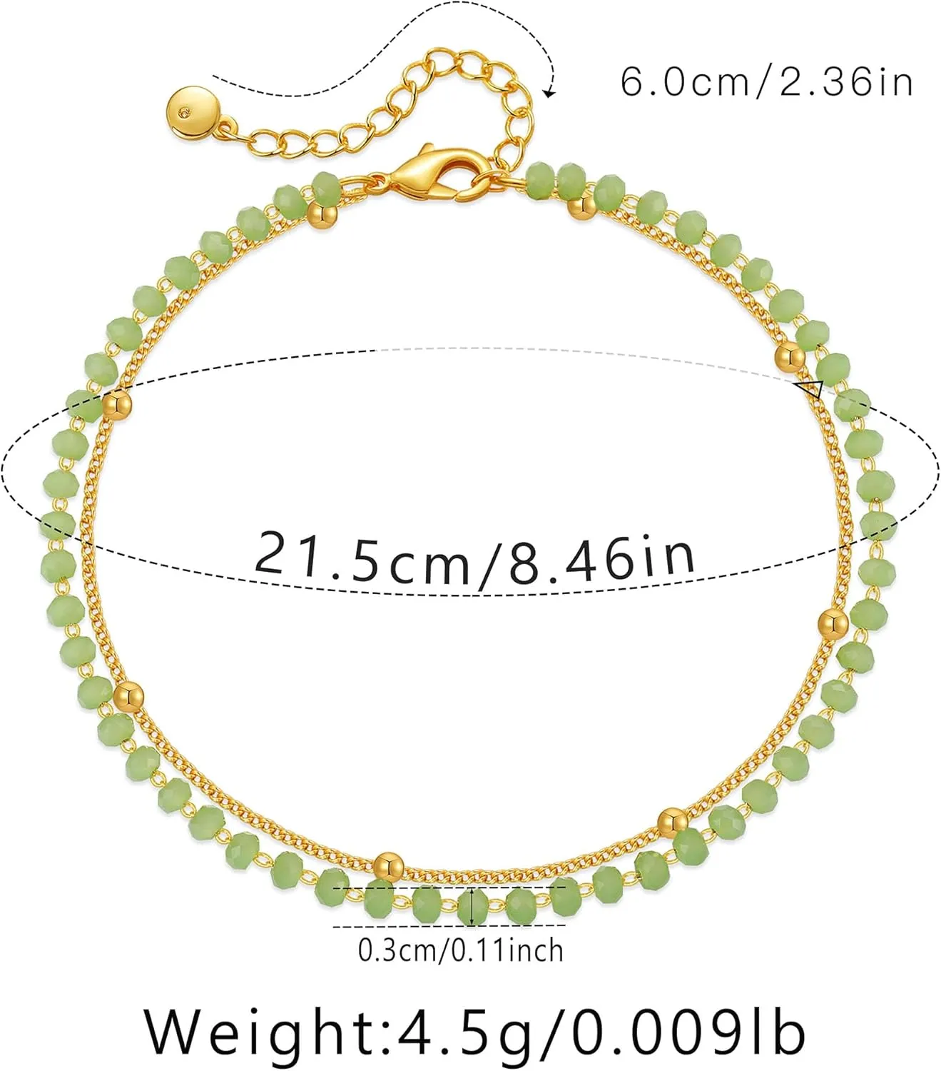 Yumikoo 18k Gold Plated Anklet Ankle Bracelets for Women